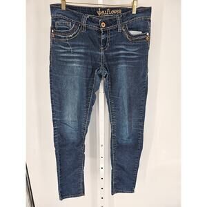 Wallflower Women's Blue Low Rise Casual Pockets Blended Fiber Jeans Size 11